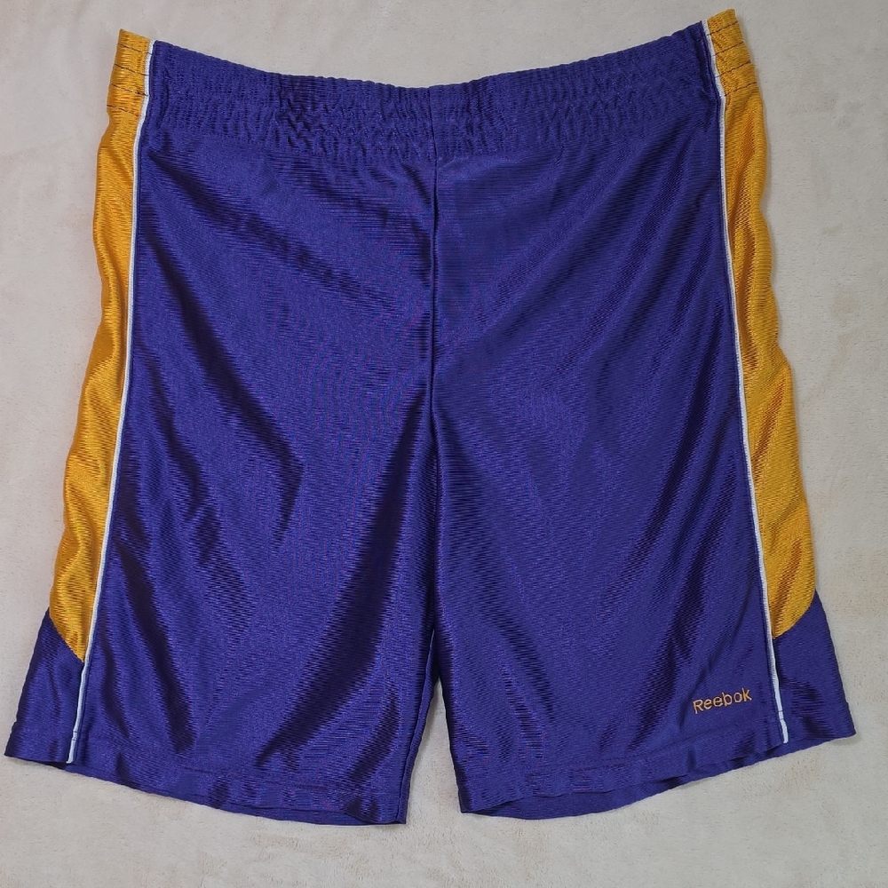Reebok Men's Athletic Shorts in Purple and Gold Size L (14-16)‎